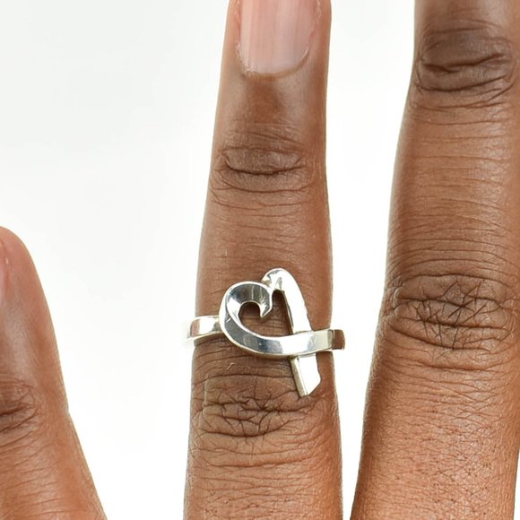 TIFFANY & CO Silver Loving Heart Ring (ms) - Picture 7 of 7